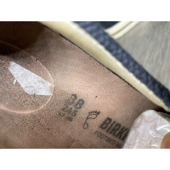 Birkenstock Oswego Midnight Blue Canvas Suede Slip On Shoes Women Sz 38EU/7.5M - Picture 10 of 16